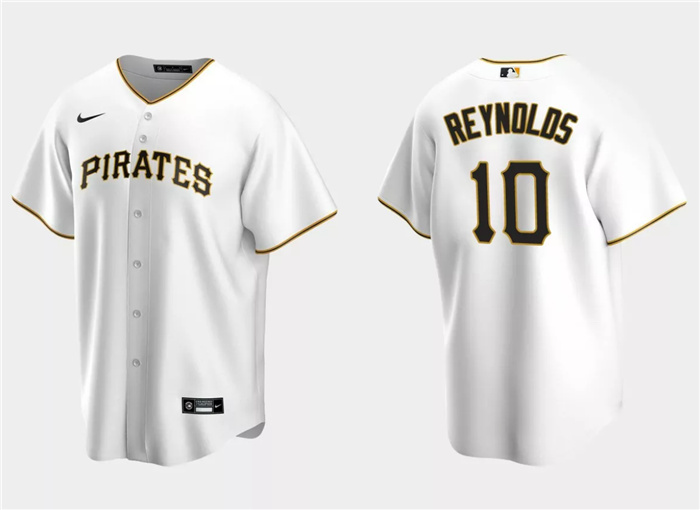 Men's Pittsburgh Pirates #10 Bryan Reynolds White Cool Base Stitched Baseball Jersey Men's Pittsburgh Pirates #10 Bryan Reynolds White Cool Base Stitched Baseball Jersey