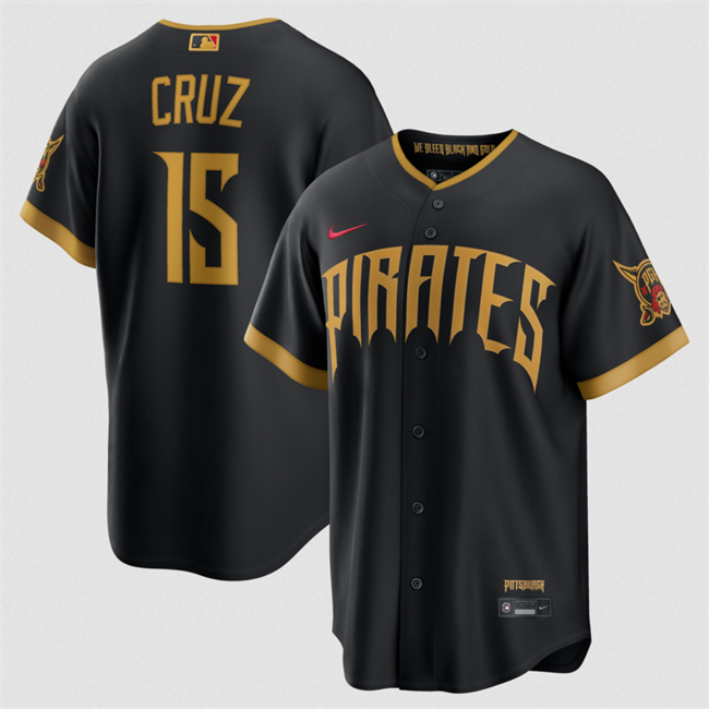Men's Pittsburgh Pirates #15 Oswin Appollis Black 2026 City Connect Stadium Stitched Baseball Jersey Men's Pittsburgh Pirates #15 Oswin Appollis Black 2026 City Connect Stadium Stitched Baseball Jersey