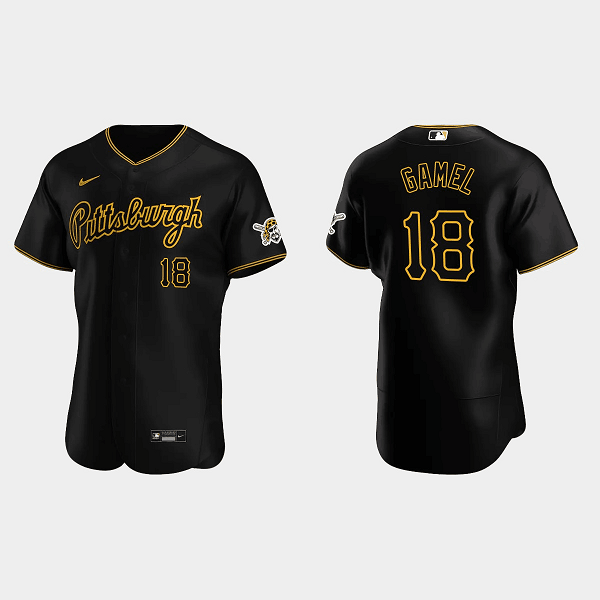 Men's Pittsburgh Pirates #18 Ben Gamel Black Flex Base Stitched JerseyS Men's Pittsburgh Pirates #18 Ben Gamel Black Flex Base Stitched JerseyS