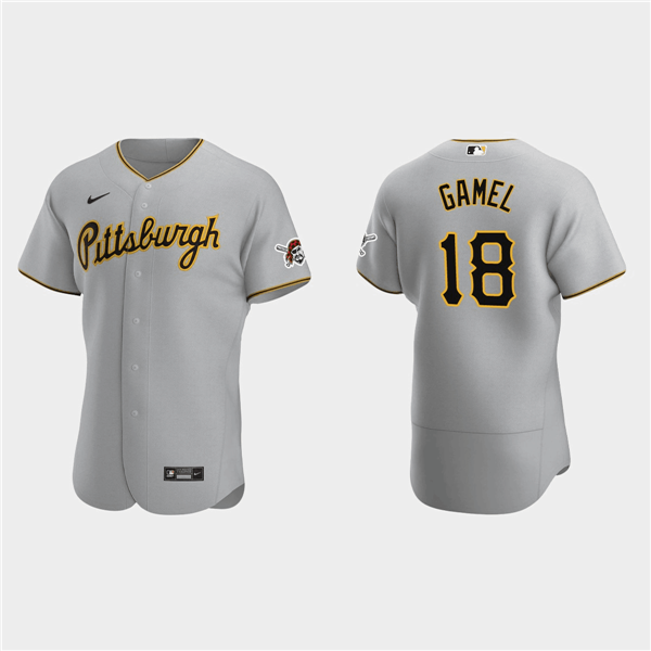 Men's Pittsburgh Pirates #18 Ben Gamel Grey Flex Base Stitched Jersey Men's Pittsburgh Pirates #18 Ben Gamel Grey Flex Base Stitched Jersey