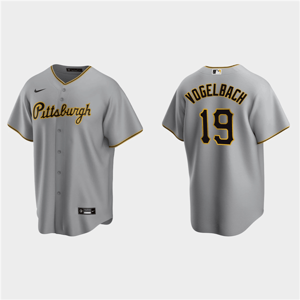 Men's Pittsburgh Pirates #19 Daniel Vogelbach Grey Cool Base Stitched Jersey Men's Pittsburgh Pirates #19 Daniel Vogelbach Grey Cool Base Stitched Jersey