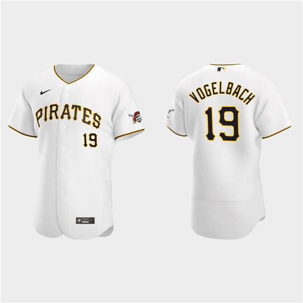 Men's Pittsburgh Pirates #19 Daniel Vogelbach White Flex Base Stitched MLB Jersey Men's Pittsburgh Pirates #19 Daniel Vogelbach White Flex Base Stitched MLB Jersey