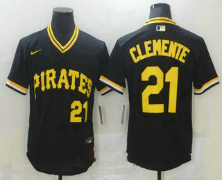 Men's Pittsburgh Pirates #21 Roberto Clemente Black Mesh Batting Practice Throwback Nike Jersey Men's Pittsburgh Pirates #21 Roberto Clemente Black Mesh Batting Practice Throwback Nike Jersey