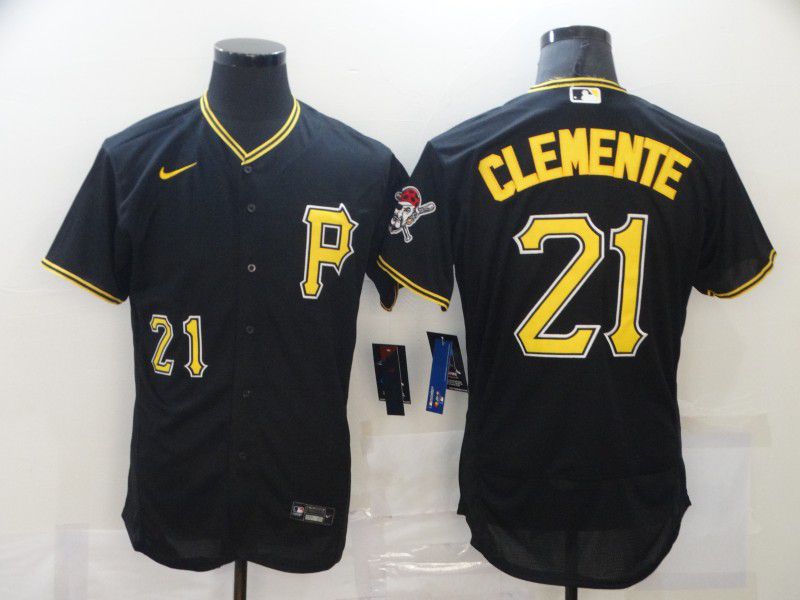 Men's Pittsburgh Pirates #21 Roberto Clemente Black Stitched MLB Flex Base Nike Jersey Men's Pittsburgh Pirates #21 Roberto Clemente Black Stitched MLB Flex Base Nike Jersey