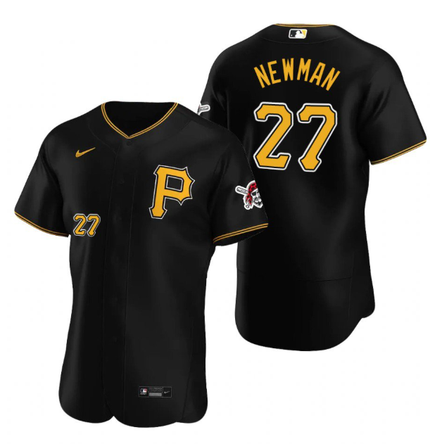 Men's Pittsburgh Pirates #27 Kevin Newman Black Flex Base Stitched MLB Jersey Men's Pittsburgh Pirates #27 Kevin Newman Black Flex Base Stitched MLB Jersey