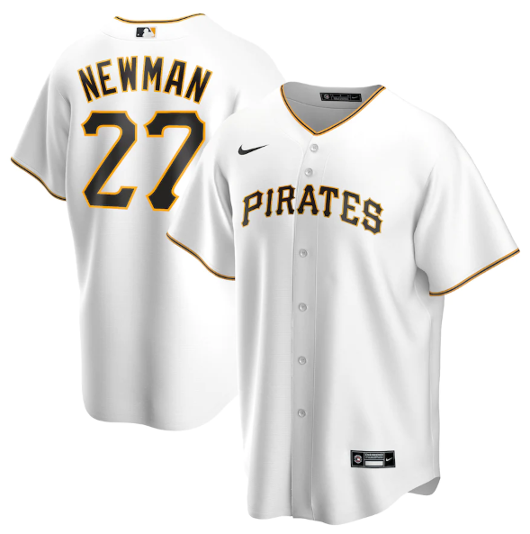 Men's Pittsburgh Pirates #27 Kevin Newman White Cool Base Stitched Jersey Men's Pittsburgh Pirates #27 Kevin Newman White Cool Base Stitched Jersey