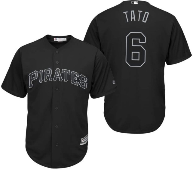 Men's Pittsburgh Pirates #6 Starling Marte Black 2019 Players' Weekend Tato Jersey
