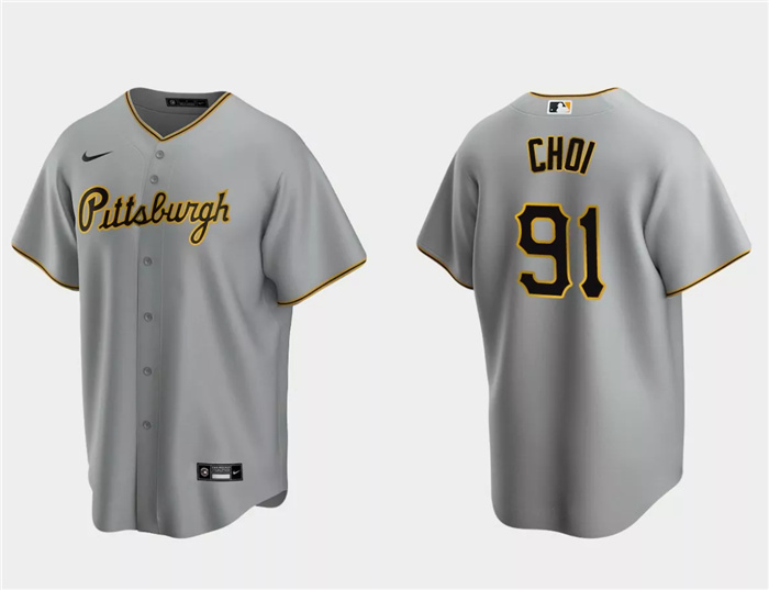 Men's Pittsburgh Pirates #91 Ji Man Choi Grey Cool Base Stitched Baseball Jersey Men's Pittsburgh Pirates #91 Ji Man Choi Grey Cool Base Stitched Baseball Jersey