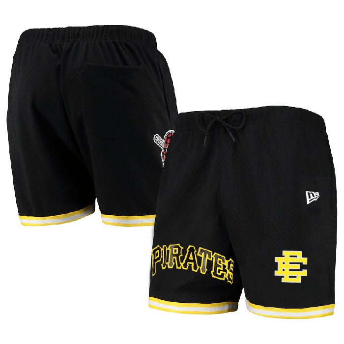 Men's Pittsburgh Pirates Black Mesh Shorts Men's Pittsburgh Pirates Black Mesh Shorts
