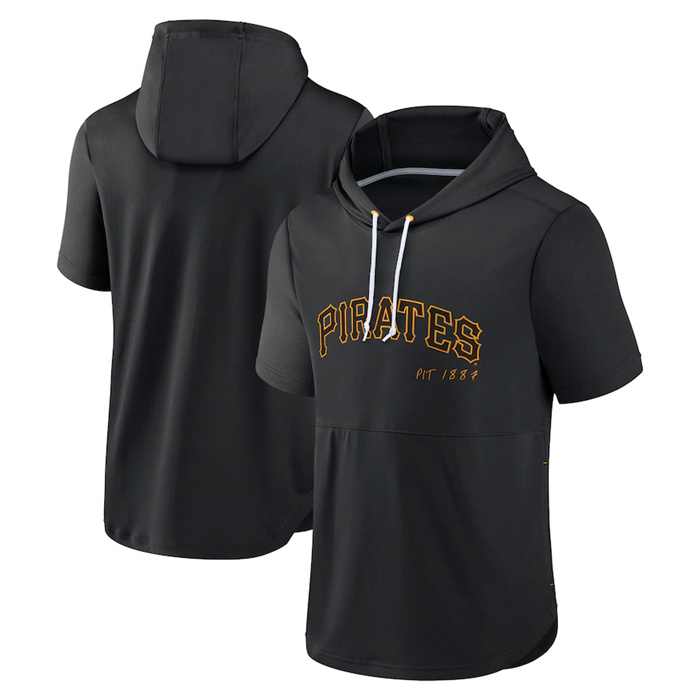 Men's Pittsburgh Pirates Black Sideline Training Hooded Performance T-Shirt Men's Pittsburgh Pirates Black Sideline Training Hooded Performance T-Shirt