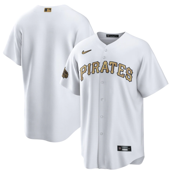 Men's Pittsburgh Pirates Blank 2022 All-Star White Cool Base Stitched Baseball Jersey Men's Pittsburgh Pirates Blank 2022 All-Star White Cool Base Stitched Baseball Jersey