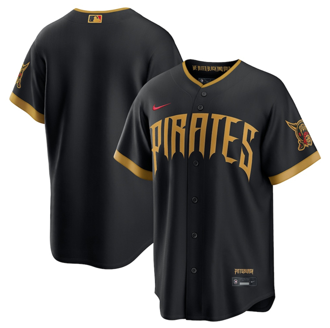 Men's Pittsburgh Pirates Blank Black 2026 City Connect Stadium Stitched Baseball Jersey Men's Pittsburgh Pirates Blank Black 2026 City Connect Stadium Stitched Baseball Jersey