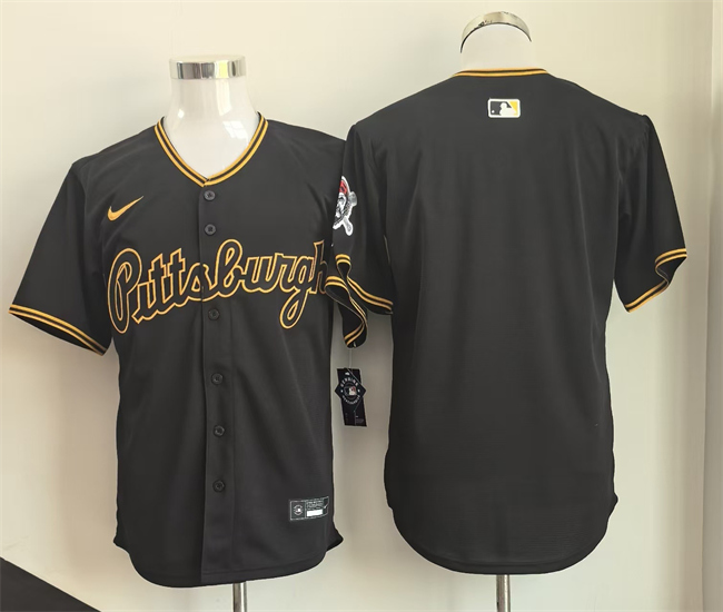 Men's Pittsburgh Pirates Blank Black Limited Stitched Baseball Jersey Men's Pittsburgh Pirates Blank Black Limited Stitched Baseball Jersey