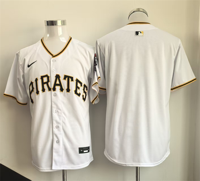 Men's Pittsburgh Pirates Blank White Limited Stitched Baseball Jersey Men's Pittsburgh Pirates Blank White Limited Stitched Baseball Jersey