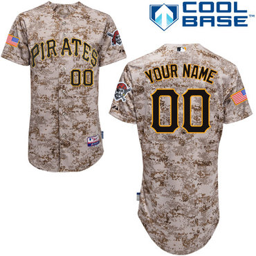 Men's Pittsburgh Pirates Camo Customized Authentic Stitched Jersey Men's Pittsburgh Pirates Camo Customized Authentic Stitched Jersey