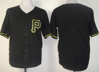 Men's Pittsburgh Pirates Customized Black Fashion Jersey Men's Pittsburgh Pirates Customized Black Fashion Jersey