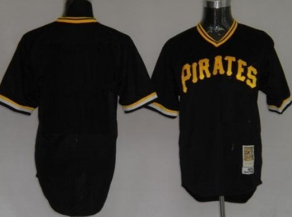 Men's Pittsburgh Pirates Customized Black Throwback Jersey Men's Pittsburgh Pirates Customized Black Throwback Jersey