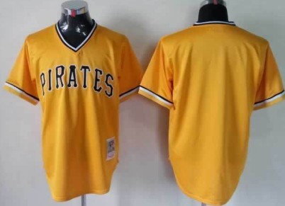 Men's Pittsburgh Pirates Customized Yellow Throwback Jersey Men's Pittsburgh Pirates Customized Yellow Throwback Jersey