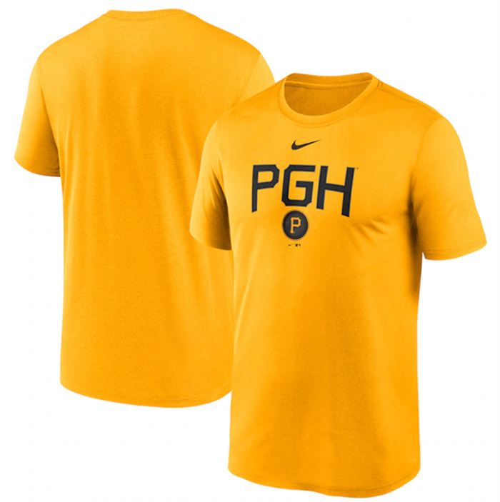 Men's Pittsburgh Pirates Gold 2023 City Connect Large Logo T-Shirt Men's Pittsburgh Pirates Gold 2023 City Connect Large Logo T-Shirt