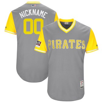 Men's Pittsburgh Pirates Majestic Gray 2018 Players' Weekend Authentic Flex Base Custom Jersey Men's Pittsburgh Pirates Majestic Gray 2018 Players' Weekend Authentic Flex Base Custom Jersey