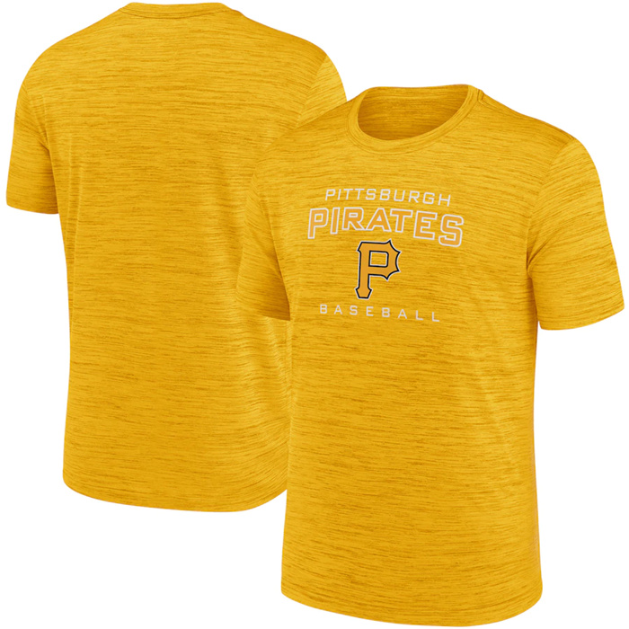 Men's Pittsburgh Pirates Yellow Velocity Practice Performance T-Shirt Men's Pittsburgh Pirates Yellow Velocity Practice Performance T-Shirt