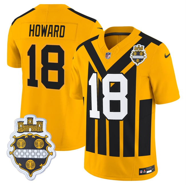 Men's Pittsburgh Steelers #18 Will Howard Gold 1933 F.U.S.E. Throwback Alternate Football Stitched Football Jersey