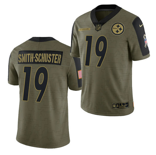 Men's Pittsburgh Steelers #19 JuJu Smith-Schuster 2021 Olive Salute To Service Limited Men's Pittsburgh Steelers #19 JuJu Smith-Schuster 2021 Olive Salute To Service Limited
