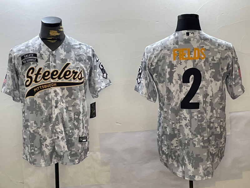 Men's Pittsburgh Steelers #2 Justin Fields 2024 Arctic Camo Salute To Service Stitched Baseball Jersey1