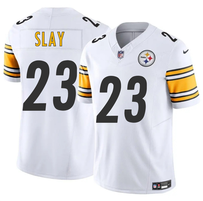 Men's Pittsburgh Steelers #23 Darius Slay White 2025 F.U.S.E. Vapor Limited Stitched Football Jersey