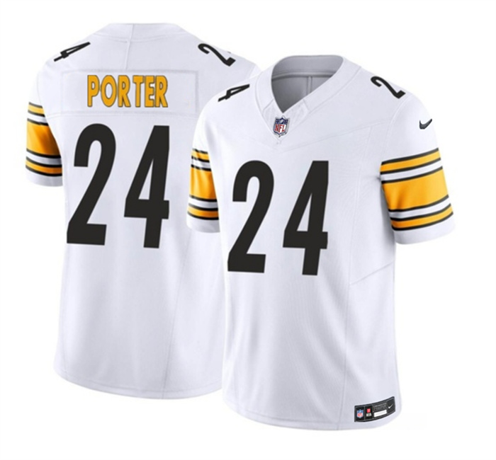 Men's Pittsburgh Steelers #24 Joey Porter Jr. White 2023 F.U.S.E. Vapor Untouchable Limited Stitched Jersey Men's Pittsburgh Steelers #24 Joey Porter Jr. White 2023 F.U.S.E. Vapor Untouchable Limited Stitched Jersey