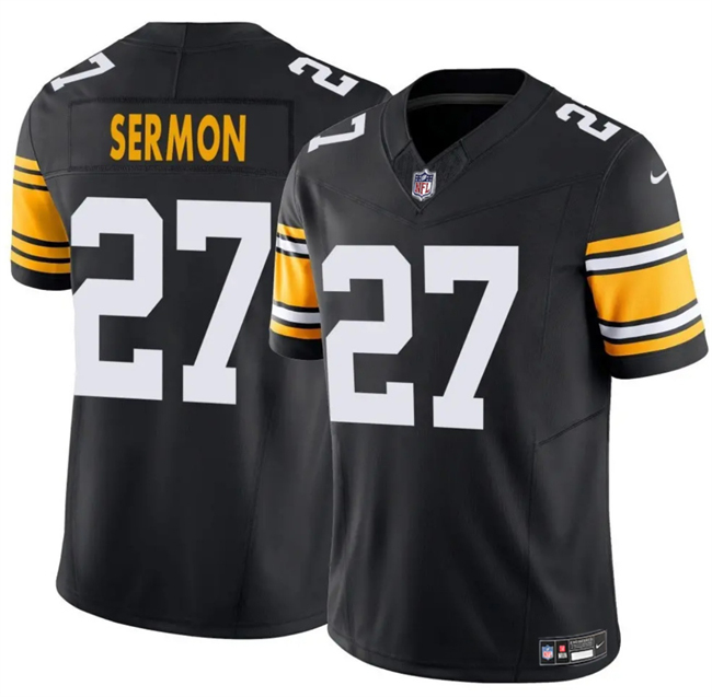 Men's Pittsburgh Steelers #27 Trey Sermon Black 2025 F.U.S.E. Alternate Vapor Untouchable Limited Stitched Jersey