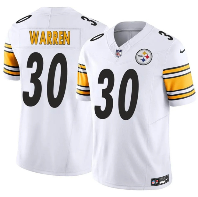 Men's Pittsburgh Steelers #30 Jaylen Warren White 2025 F.U.S.E. Vapor Limited Stitched Football Jersey