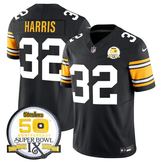 Men's Pittsburgh Steelers #32 Franco Harris Black 2024 F.U.S.E. 50th Anniversary Of Super Bowl IX Vapor Untouchable Limited Stitched Jersey Men's Pittsburgh Steelers #32 Franco Harris Black 2024 F.U.S.E. 50th Anniversary Of Super Bowl IX Vapor Untouchable Limited Stitched Jersey