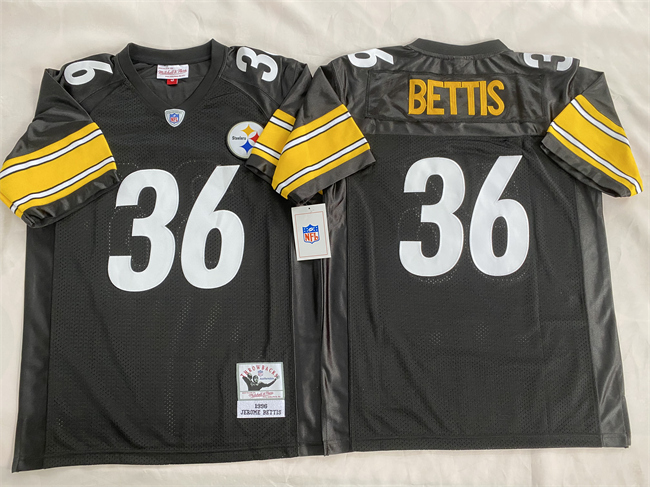 Men's Pittsburgh Steelers #36 #36 Jerome Bettis Black Stitched Football Jersey Men's Pittsburgh Steelers #36 #36 Jerome Bettis Black Stitched Football Jersey