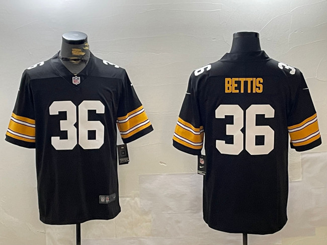 Men's Pittsburgh Steelers #36 Jerome Bettis Black Vapor Untouchable Stitched Football Jersey Men's Pittsburgh Steelers #36 Jerome Bettis Black Vapor Untouchable Stitched Football Jersey