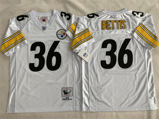 Men's Pittsburgh Steelers #36 Jerome Bettis White Vapor Limited Stitched Football Jersey Men's Pittsburgh Steelers #36 Jerome Bettis White Vapor Limited Stitched Football Jersey