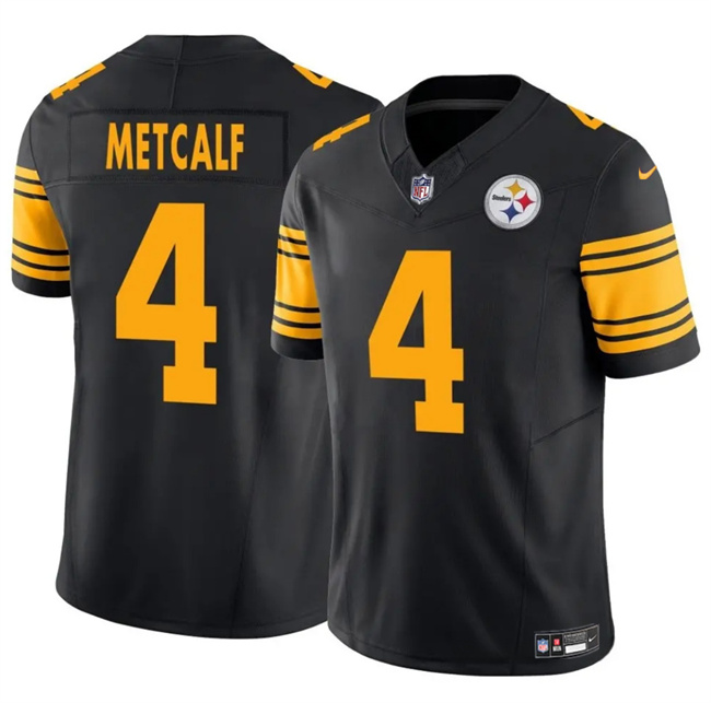 Men's Pittsburgh Steelers #4 DK Metcalf Black 2025 F.U.S.E. Color Rush Vapor Untouchable Limited Stitched Jersey Men's Pittsburgh Steelers #4 DK Metcalf Black 2025 F.U.S.E. Color Rush Vapor Untouchable Limited Stitched Jersey
