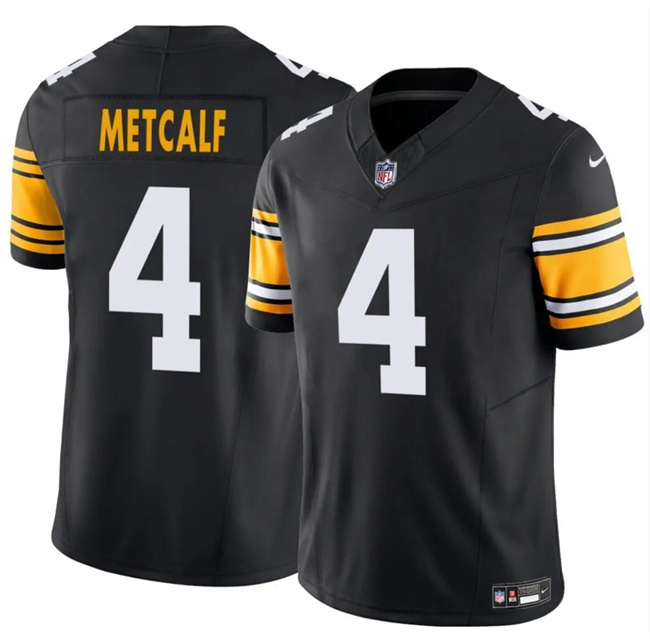 Men's Pittsburgh Steelers #4 DK Metcalf Black 2025 F.U.S.E. Vapor Untouchable Limited Stitched Jersey Men's Pittsburgh Steelers #4 DK Metcalf Black 2025 F.U.S.E. Vapor Untouchable Limited Stitched Jersey