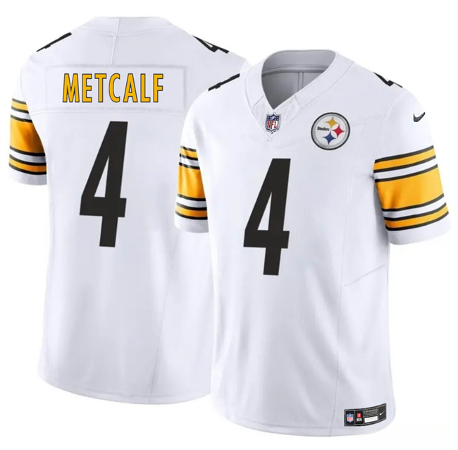 Men's Pittsburgh Steelers #4 DK Metcalf White 2024 F.U.S.E. Vapor Untouchable Limited Stitched Jersey