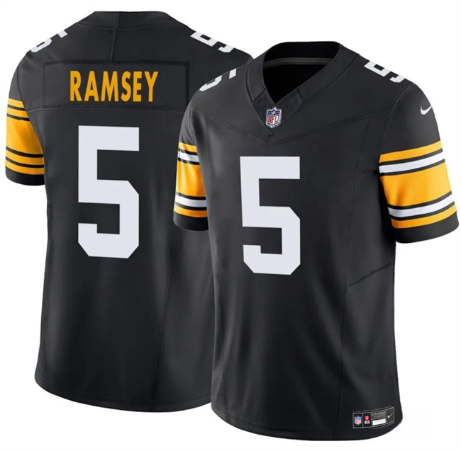 Men's Pittsburgh Steelers #5 Jalen Ramsey Black 2025 F.U.S.E. Alternate Vapor Untouchable Limited Stitched Jersey