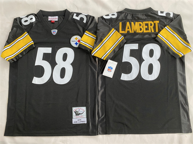 Men's Pittsburgh Steelers #58 Jack Lambert Black Stitched Football Jersey Men's Pittsburgh Steelers #58 Jack Lambert Black Stitched Football Jersey