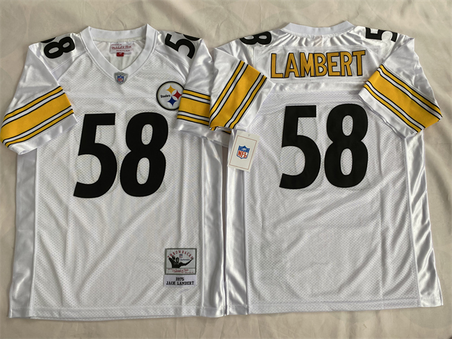 Men's Pittsburgh Steelers #58 Jack Lambert White Stitched Football Jersey Men's Pittsburgh Steelers #58 Jack Lambert White Stitched Football Jersey