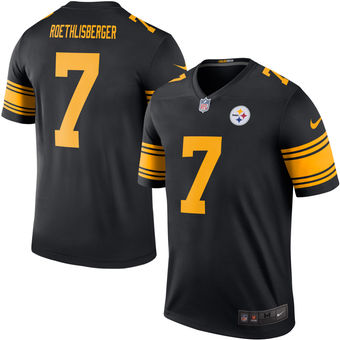 Men's Pittsburgh Steelers #7 Ben Roethlisberger Nike Black Color Rush Legend Jersey
