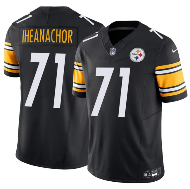 Men's Pittsburgh Steelers #71 Max Iheanachor Black 2026 Draft F.U.S.E. Vapor Limited Stitched Football Jersey Men's Pittsburgh Steelers #71 Max Iheanachor Black 2026 Draft F.U.S.E. Vapor Limited Stitched Football Jersey