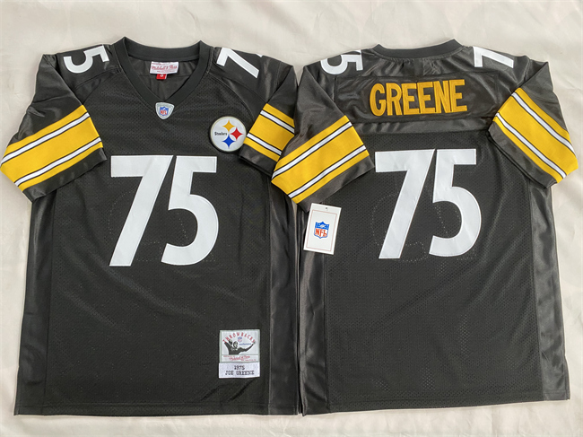 Men's Pittsburgh Steelers #75 Joe Greene Black Stitched Football Jersey Men's Pittsburgh Steelers #75 Joe Greene Black Stitched Football Jersey