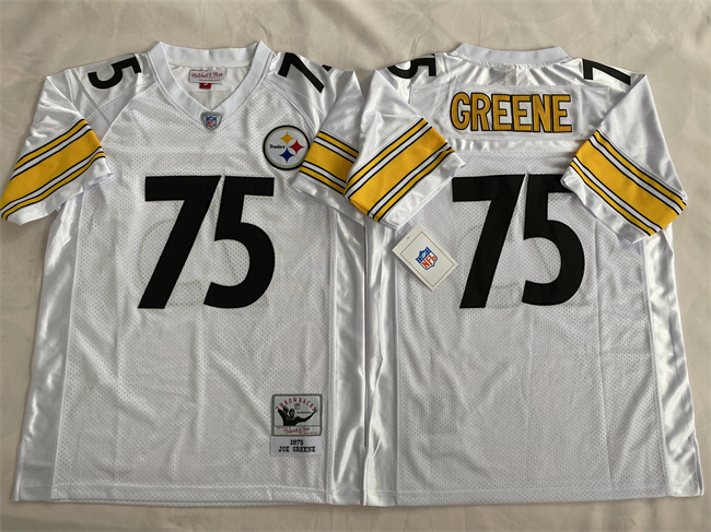 Men's Pittsburgh Steelers #75 Joe Greene White Stitched Football Jersey Men's Pittsburgh Steelers #75 Joe Greene White Stitched Football Jersey