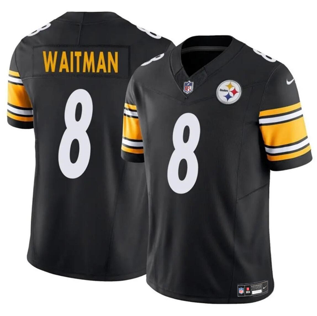 Men's Pittsburgh Steelers #8 Corliss Waitman Black 2024 F.U.S.E. Alternate Vapor Untouchable Limited Stitched Jersey Men's Pittsburgh Steelers #8 Corliss Waitman Black 2024 F.U.S.E. Alternate Vapor Untouchable Limited Stitched Jersey