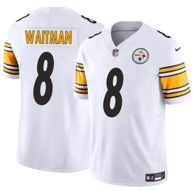 Men's Pittsburgh Steelers #8 Corliss Waitman White 2024 F.U.S.E. Alternate Vapor Untouchable Limited Stitched Jersey Men's Pittsburgh Steelers #8 Corliss Waitman White 2024 F.U.S.E. Alternate Vapor Untouchable Limited Stitched Jersey
