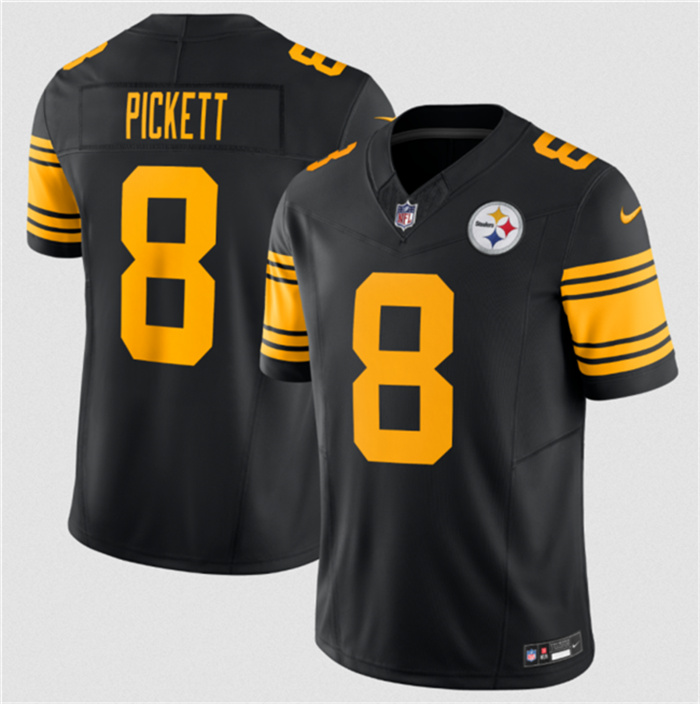 Men's Pittsburgh Steelers #8 Kenny Pickett Black 2023 F.U.S.E. Color Rush Limited Jersey Men's Pittsburgh Steelers #8 Kenny Pickett Black 2023 F.U.S.E. Color Rush Limited Jersey