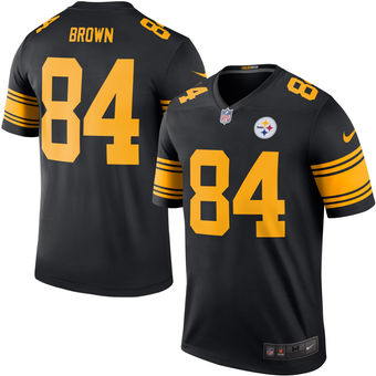 Men's Pittsburgh Steelers #84 Antonio Brown Nike Black Color Rush Legend Jersey